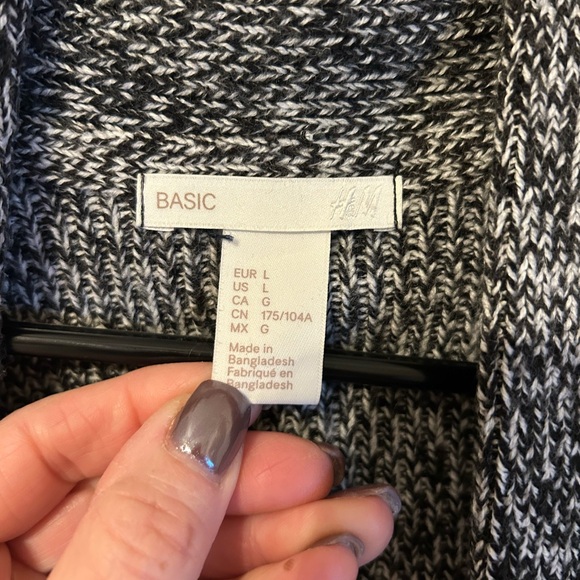 H&M Charcoal Open Front Cardigan - Picture 6 of 6